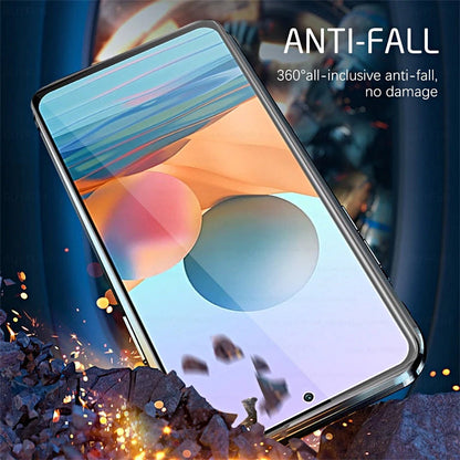 Coque de téléphone magnétique en verre trempé pour Samsung Galaxy avec protection double face et fermeture autobloquante
