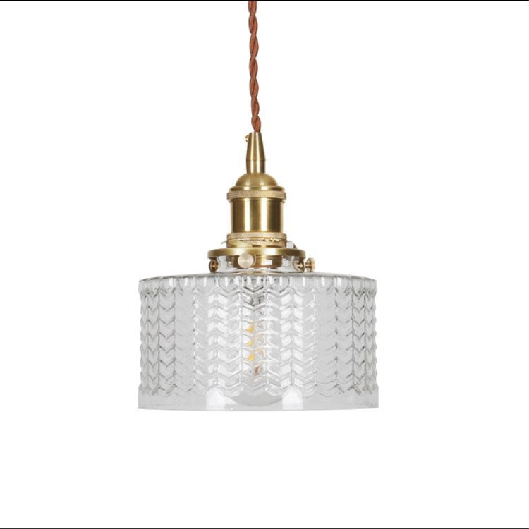 Glass Globe Hanging Ceiling Fixture Copper Accent Single Bulb Socket Asian Inspired Decor for Bedroom Entryway Dining Room Kitchen Island