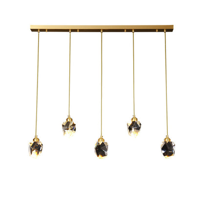 Adjustable Drop Fixture with Clear Tapered Shade & Brass Accents for Kitchen Islands, Breakfast Nooks, Entryways