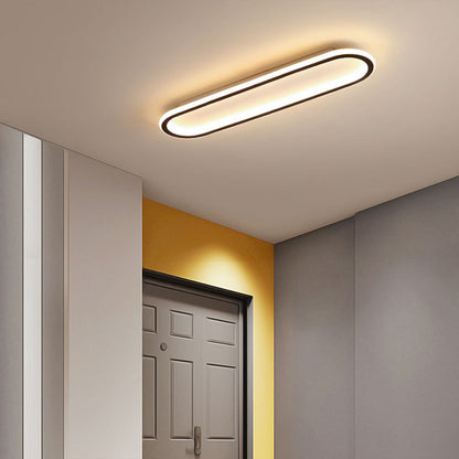 Oval Ceiling Light Fixture with Integrated LED Strip – Modern Flush Mount for Hallway, Bedroom & Living Room