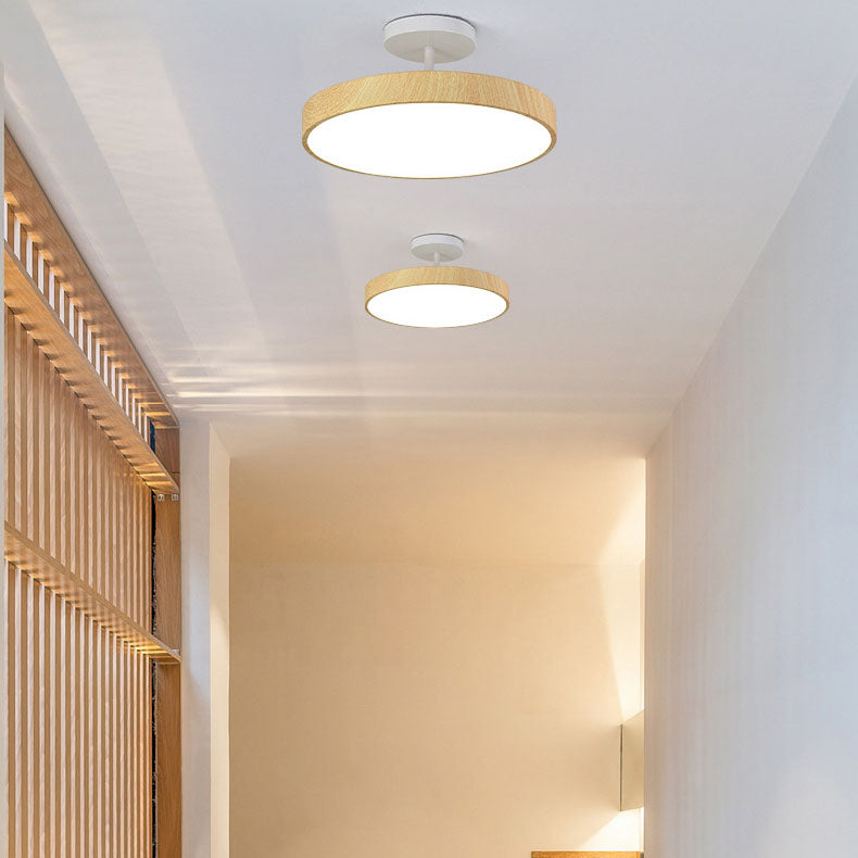 Close-to-Ceiling LED Fixture 12-Inch Iron Round Low-Profile for Hallways Bedrooms Kitchens Entryways Modern Dimmable 3000K-5000K