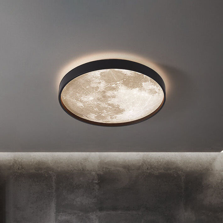 LED Flush Mount Ceiling Fixture with Remote Control - Acrylic Disc Overhead Panel for Bedroom, Kitchen, Hallway