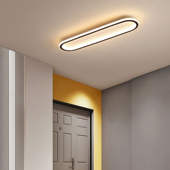 Plafonnier LED ovale extra-plat pour couloir, chambre, salon, cuisine, 12-24 pouces, température de couleur réglable, usage intérieur