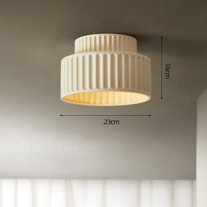 Plafonnier encastré en résine, douille E27, abat-jour texturé blanc pour cuisine, chambre, couloir, style moderne, minimaliste et scandinave à profil bas