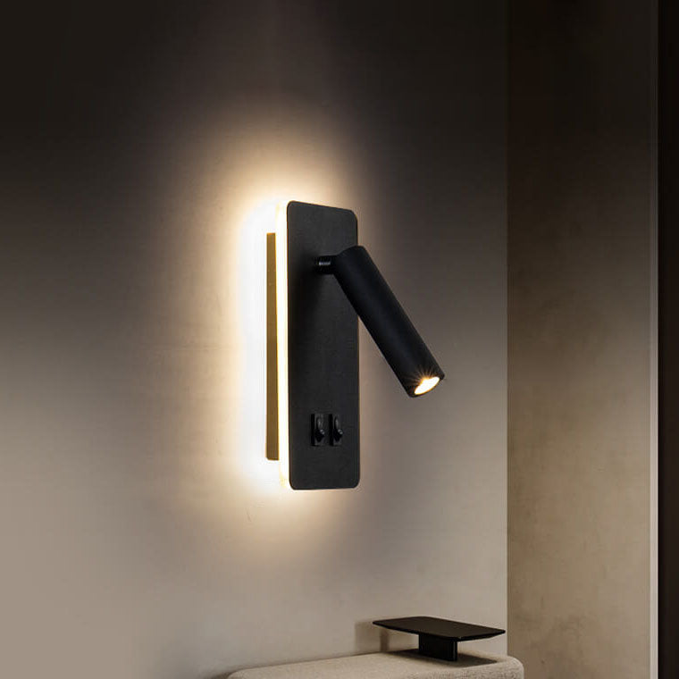 LED Wall Sconce Iron 7.5 inch Hardwired 15W Bedroom Hallway Living Room Modern Indoor Fixture White Black 110-120V Ambient Light