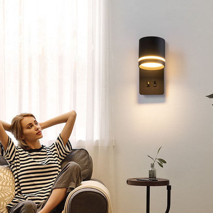 LED Wall Sconce Iron 7.5 inch Hardwired 15W Bedroom Hallway Living Room Modern Indoor Fixture White Black 110-120V Ambient Light