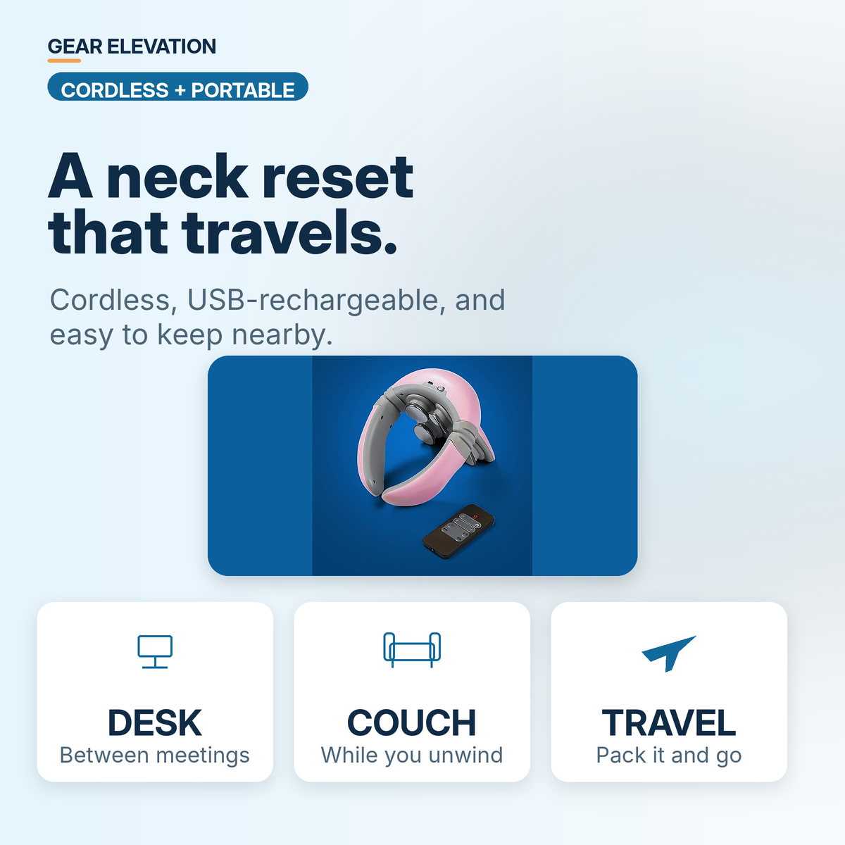 Appareil de massage cervical par impulsions sans fil avec chaleur – 9 niveaux d'intensité et télécommande pour la maison, le bureau et les voyages