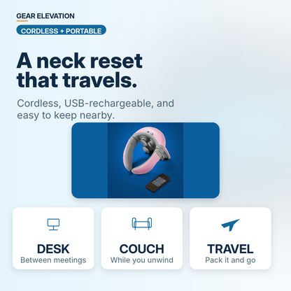 Appareil de massage cervical par impulsions sans fil avec chaleur – 9 niveaux d'intensité et télécommande pour la maison, le bureau et les voyages