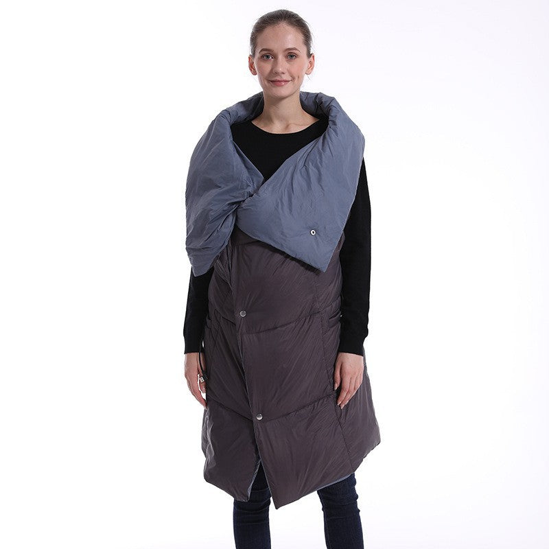 Oversized Hooded Throw Blanket with Sleeves and Foot Pocket Gray Wearable Wrap for Couch Reading TV Lounging