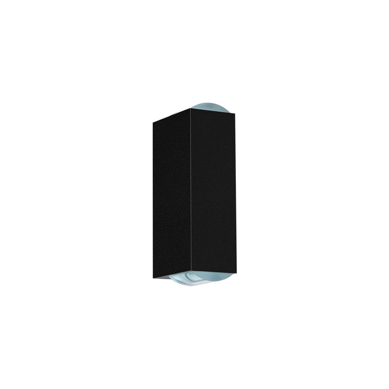 Hardwired LED Sconce Black Aluminum 7 in Up & Down Beam Exterior House Fence Porch Entry Modern 10W 110V Warm White Neutral 3000K 4000K 5000