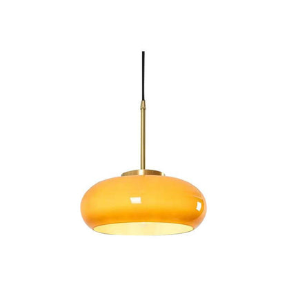 Glass Ceiling Light Fixture with Copper Accent 10.6 Inch Flush Mount for Bedroom Hallway Living Room Modern Home Lighting E26 Socket