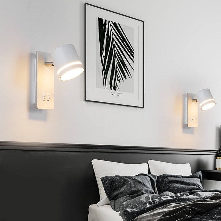 LED Wall Sconce Iron 7.5 inch Hardwired 15W Bedroom Hallway Living Room Modern Indoor Fixture White Black 110-120V Ambient Light