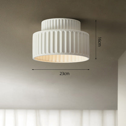 Plafonnier encastré en résine, douille E27, abat-jour texturé blanc pour cuisine, chambre, couloir, style moderne, minimaliste et scandinave à profil bas
