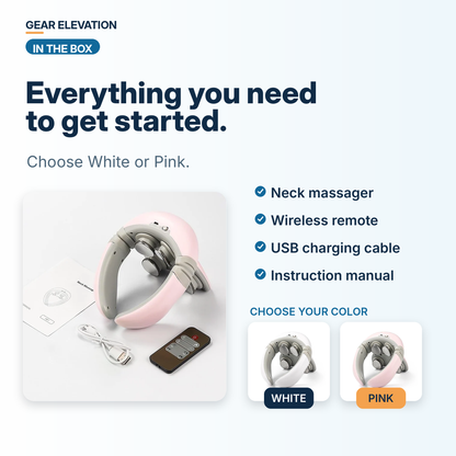 Appareil de massage cervical par impulsions sans fil avec chaleur – 9 niveaux d'intensité et télécommande pour la maison, le bureau et les voyages