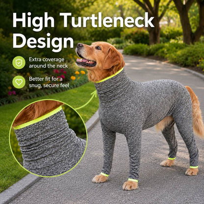 Ortekor Large Dog Full-Body Suit for Indoor Wear - Stretch 4-Leg Coverall