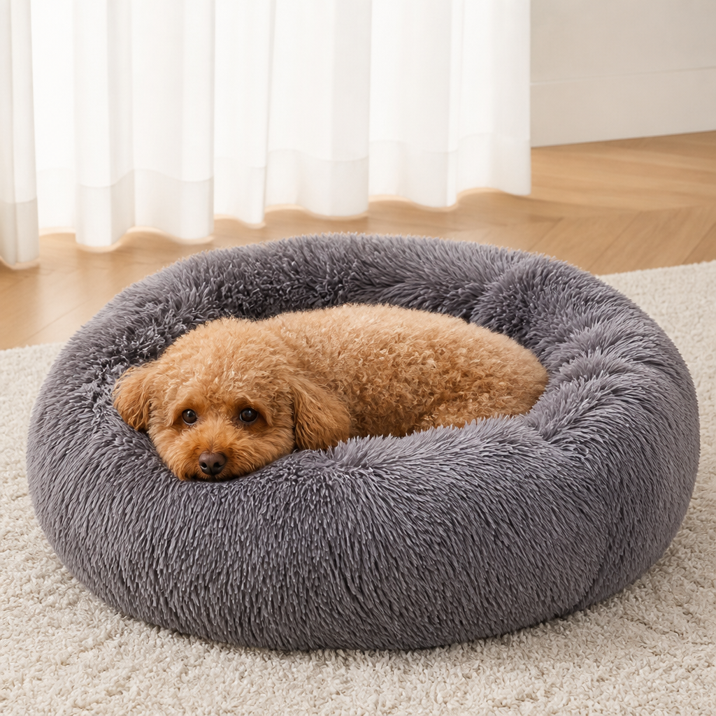 Ortekor Calming Plush Donut Dog Bed