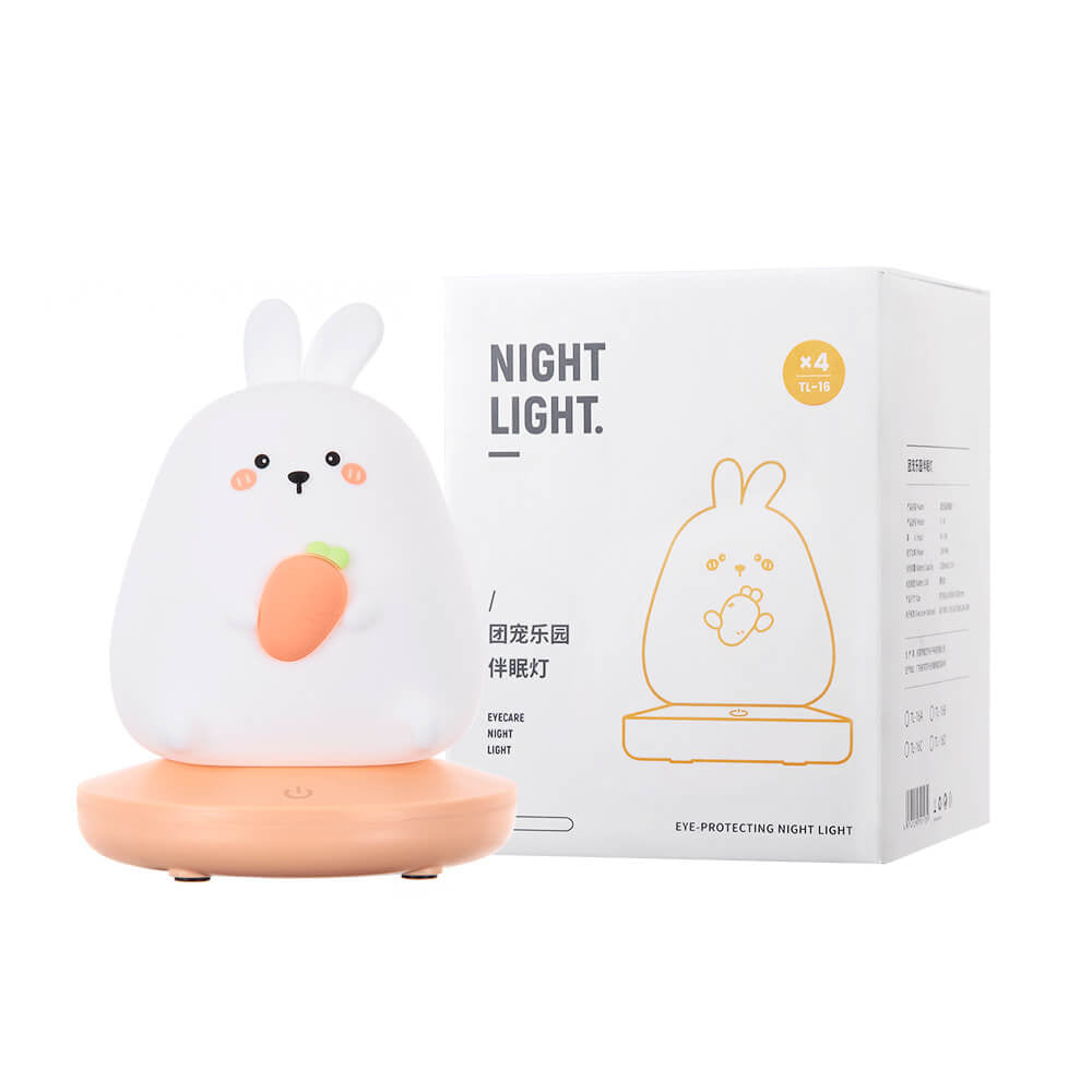 Silicone Animal Night Light for Kids – Soft LED Bedside Lamp, Rechargeable Glow Light for Nursery, Bedroom & Living Room Decor