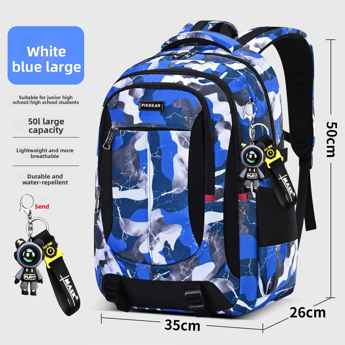 Multi-Compartment Student Backpack with Padded Laptop Sleeve & Adjustable Straps for School, College & Everyday Use