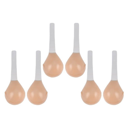 Adhesive Strapless Bra with Lift Silicone Cups Backless Plunge Neckline Transparent Adjustable Straps Reusable Skin Tone Wedding Party