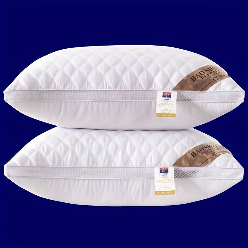 Hotel-Quality Bed Pillow Washable Dual Height Support Back Side Stomach Sleepers Year-Round Bedroom Guest Room