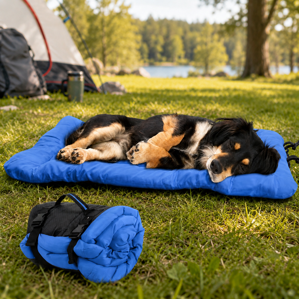 Ortekor Portable Outdoor Dog Bed for Camping &Car Travel - Roll-Up Mat for Clean, Comfortable Rest