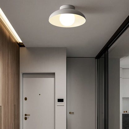 Close-to-Ceiling Metal & Glass Light Fixture 12 Inch Black for Bedrooms Entryways Low Profile Modern Overhead Lighting G9 Socket