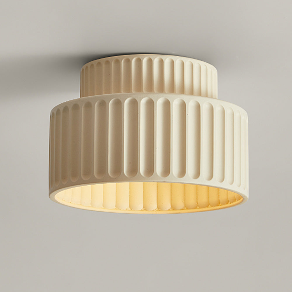 Plafonnier encastré en résine, douille E27, abat-jour texturé blanc pour cuisine, chambre, couloir, style moderne, minimaliste et scandinave à profil bas