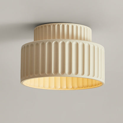 Plafonnier encastré en résine, douille E27, abat-jour texturé blanc pour cuisine, chambre, couloir, style moderne, minimaliste et scandinave à profil bas