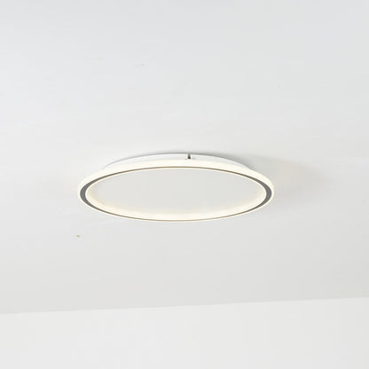 Dimmable Round LED Flush Mount Ceiling Light for Bedroom Living Room | Black White Metal Acrylic | Indoor Hardwired 12-20 Inch Fixture