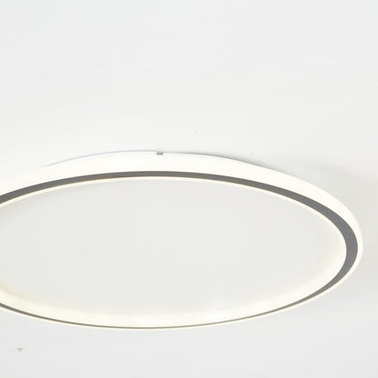 Dimmable Round LED Flush Mount Ceiling Light for Bedroom Living Room | Black White Metal Acrylic | Indoor Hardwired 12-20 Inch Fixture