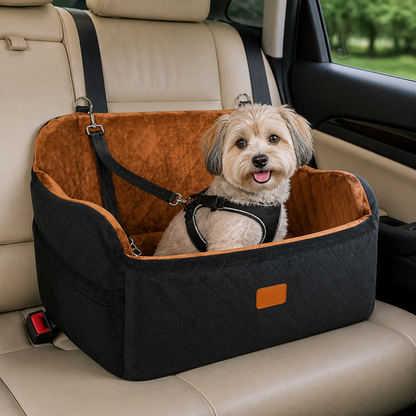 Ortekor Memory Foam & Non-Slip Dog Car Seat (Adjustable Leashes)