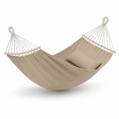 Refuge douillet | Hamac de camping double en toile avec barre d'écartement amovible | Conception durable pour la détente en plein air
