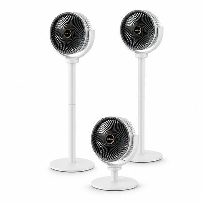 Dual-Head Adjustable Height Floor Fan (USB-C Rechargeable)
