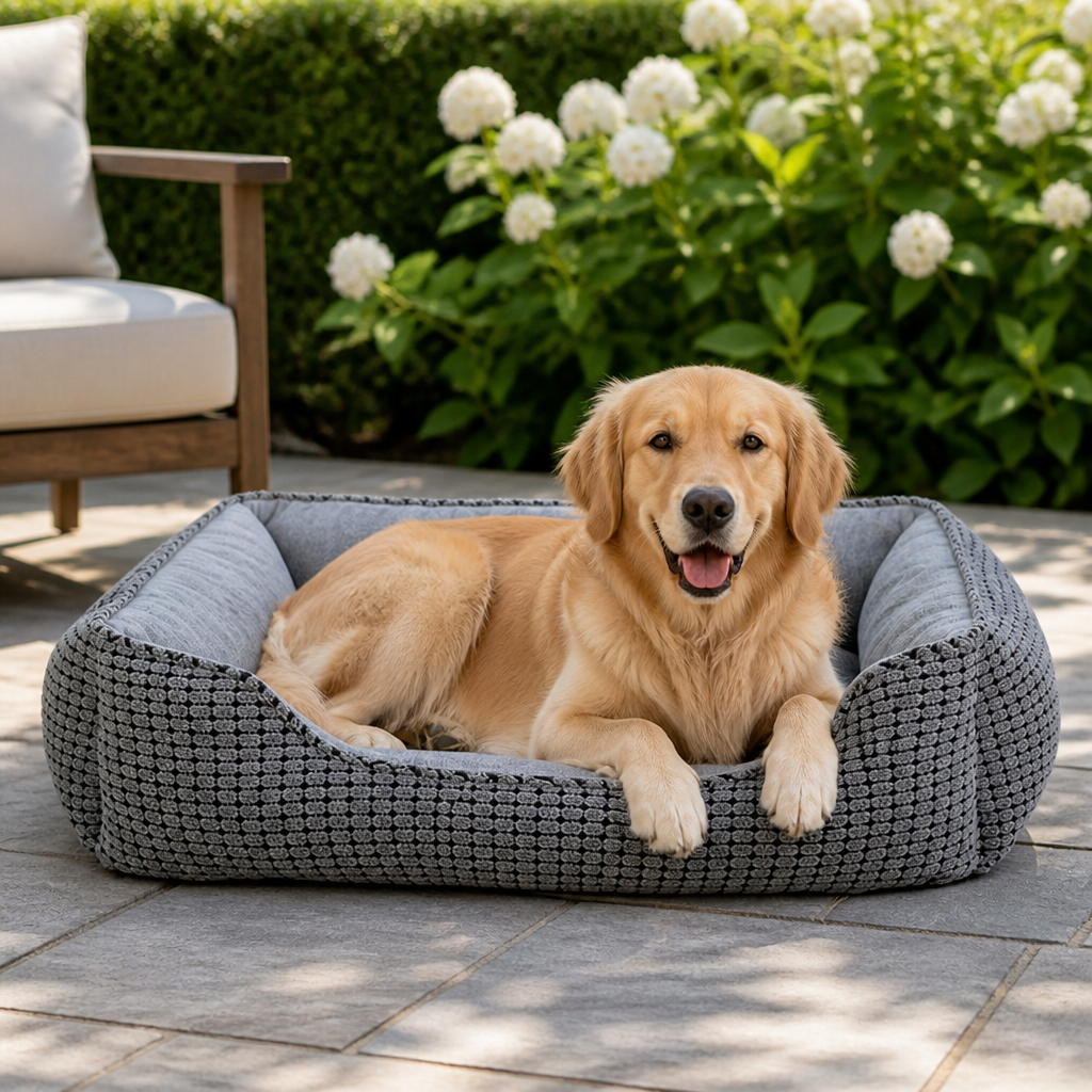 Ortekor Flannel & Machine Washable Non-Slip Dog Bed