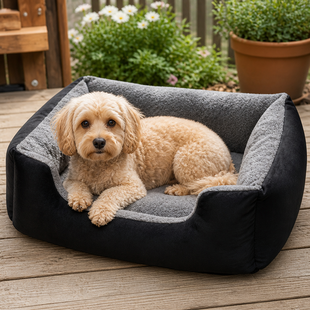 Ortekor Plush Mattress-Style & Easy-Clean Polyester Pet Bed (Indoor/Outdoor)