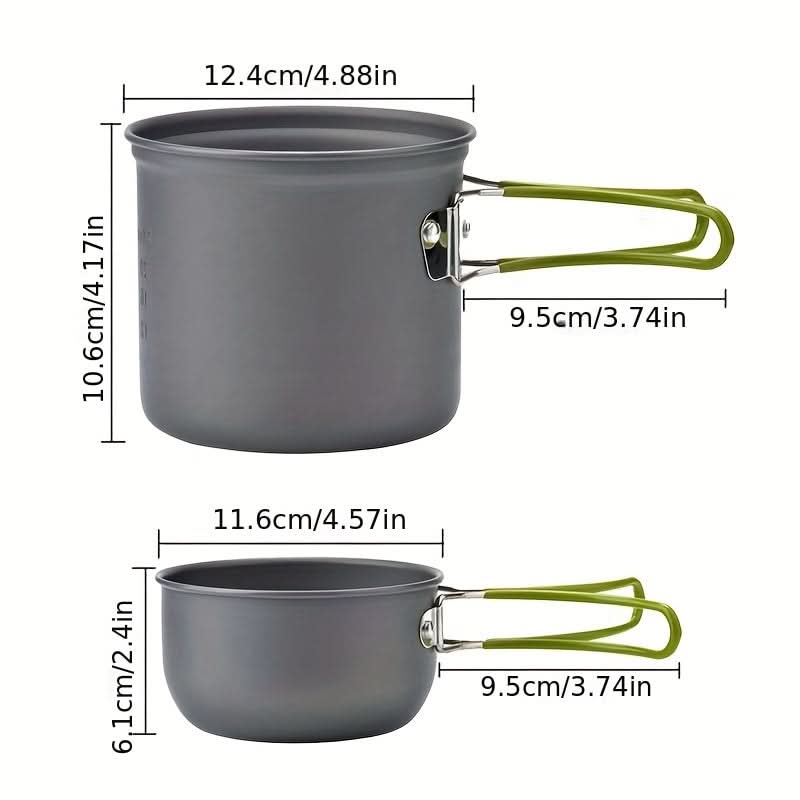 HIKEFLOW – Backpacking Cookware Kit with Fork & Spoon