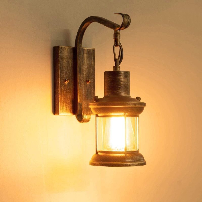 Industrial Metal Wall Sconce E27 Socket for Bedroom Living Room Hallway | Vintage Pipe Fixture Hardwired Indoor Lighting