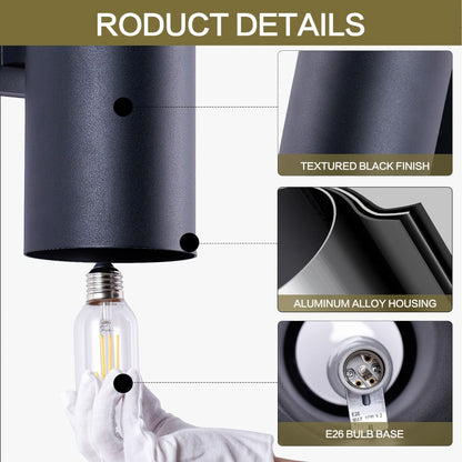 Cylora - Black Cylindrical Outdoor Wall Light