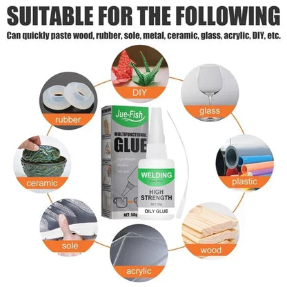 Industrial-Strength Instant Adhesive for Metal, Wood, Plastic, Rubber & Glass – Multi-Surface Repair Glue for DIY Projects, Household
