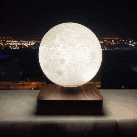 Veilleuse lune flottante avec lévitation magnétique et globe rotatif pour chambre ou bureau