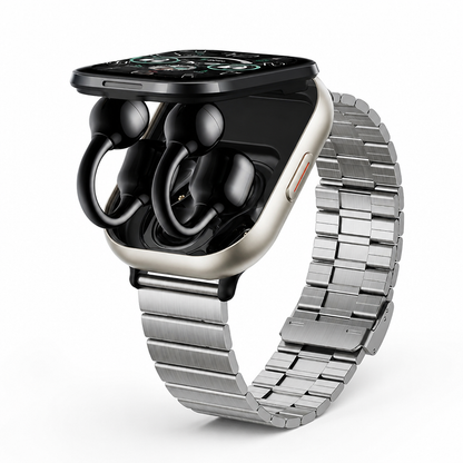 Montre connectée à écran tactile HD avec écouteurs sans fil intégrés