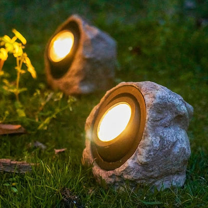 Stoneva - Lampe de jardin solaire imitation pierre