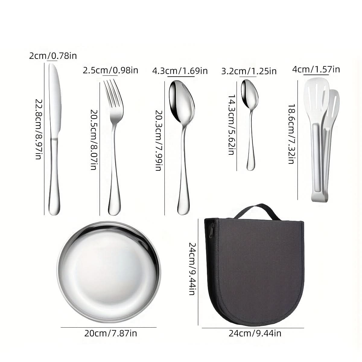 TREKDINE – Ensemble de voyage : pinces alimentaires et assiettes portables