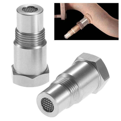 Automotive Downstream O2 Sensor Spacer with Mini Cat Converter – M18×1.5 Thread CEL Eliminator for Modified Exhaust Systems