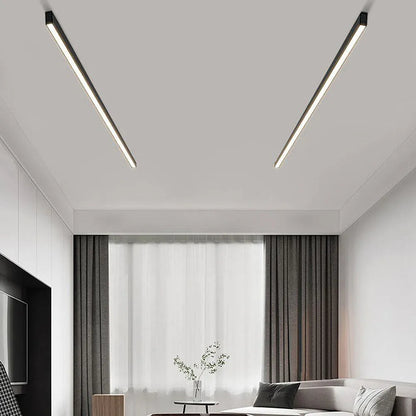 Plafonnier LED linéaire à montage encastré de 47 pouces, luminaire noir pour chambre, salon, couloir, éclairage domestique minimaliste contemporain