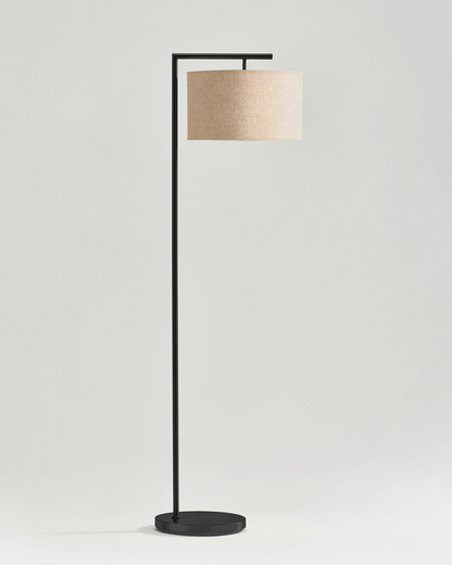 Fabric Shade Standing Lamp 60-Inch Metal Frame LED Illumination Foot Switch Control Contemporary Black Antique Brass Satin Nickel Tall Uplig