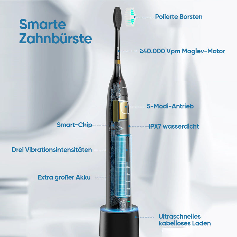 Rechargeable Sonic Toothbrush with 6 Cleaning Modes IPX7 Waterproof Electric Toothbrush 40000 VPM for Daily Oral Care Adults Dental Hygiene