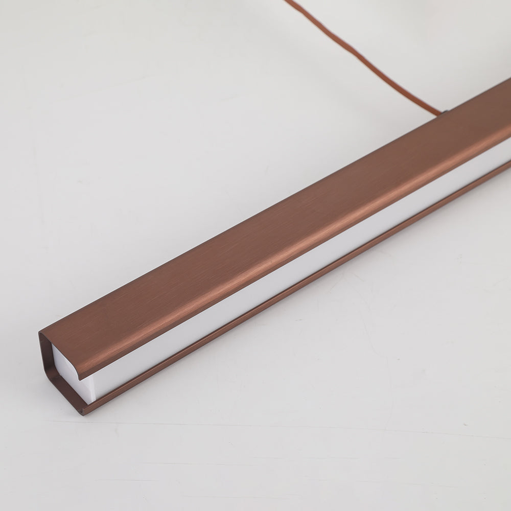 Linear LED Ceiling Light 59 in Metal Acrylic Fixture for Kitchen Island & Dining Room Adjustable Hanging Lamp Modern Black Brown