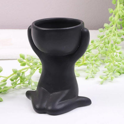 Petite Person Clay Succulent Planter