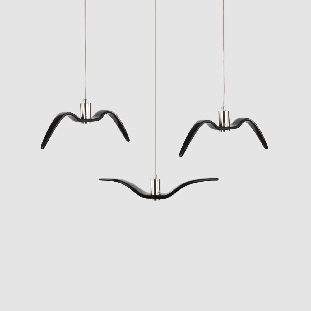 Suspension sculpturale en forme d'oiseau avec éclairage LED à hauteur réglable, filaire, pour îlots de cuisine, tables de salle à manger et espaces de vie, en blanc ou